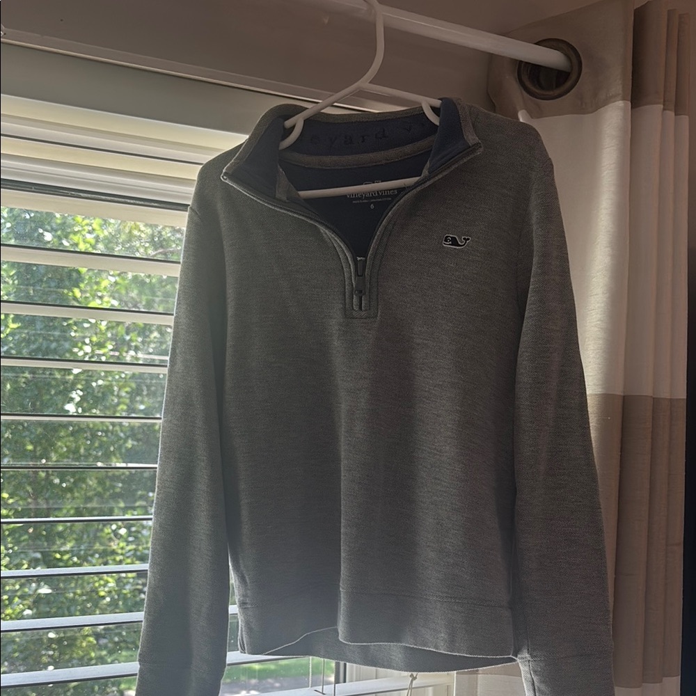 Vineyard Vines Kids Gray Quarter-Zip Sweater